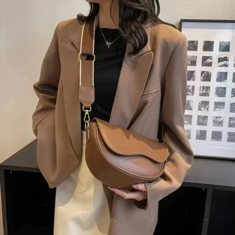 Lisslune | Women's Shoulder Bag Made of PU Leather with Wide Strap