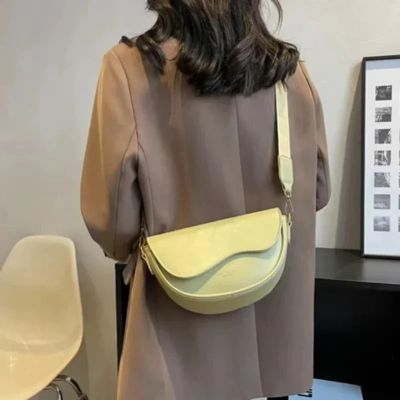 Lisslune | Women's Shoulder Bag Made of PU Leather with Wide Strap