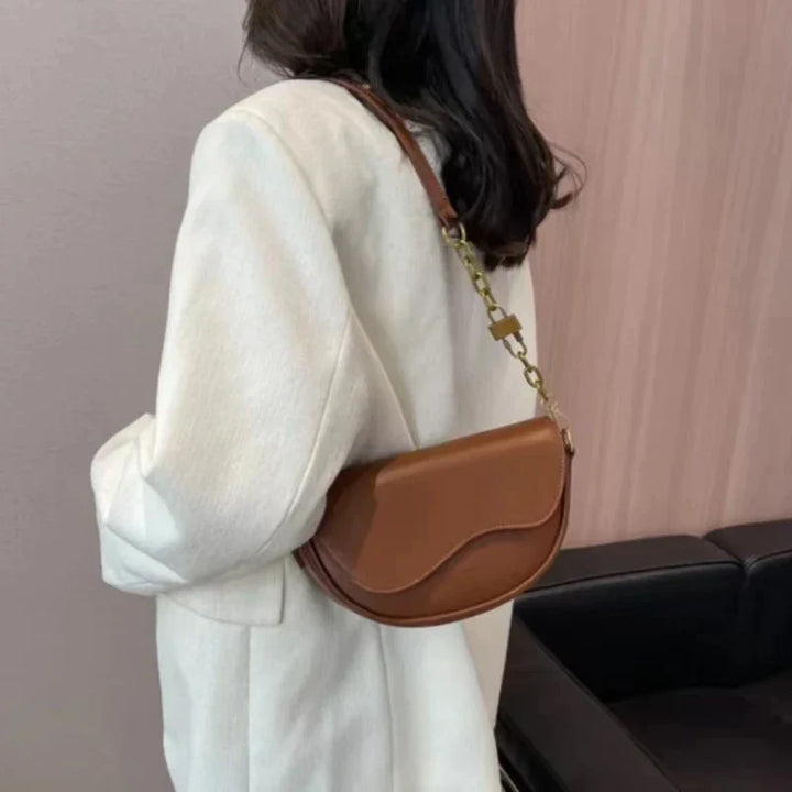 Lisslune | Women's Shoulder Bag Made of PU Leather with Wide Strap