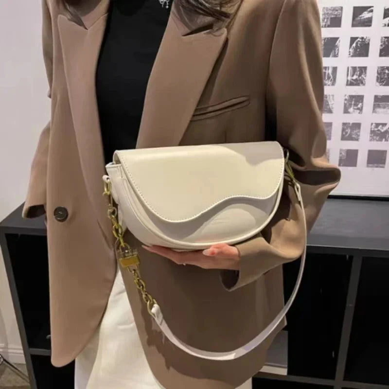 Lisslune | Women's Shoulder Bag Made of PU Leather with Wide Strap