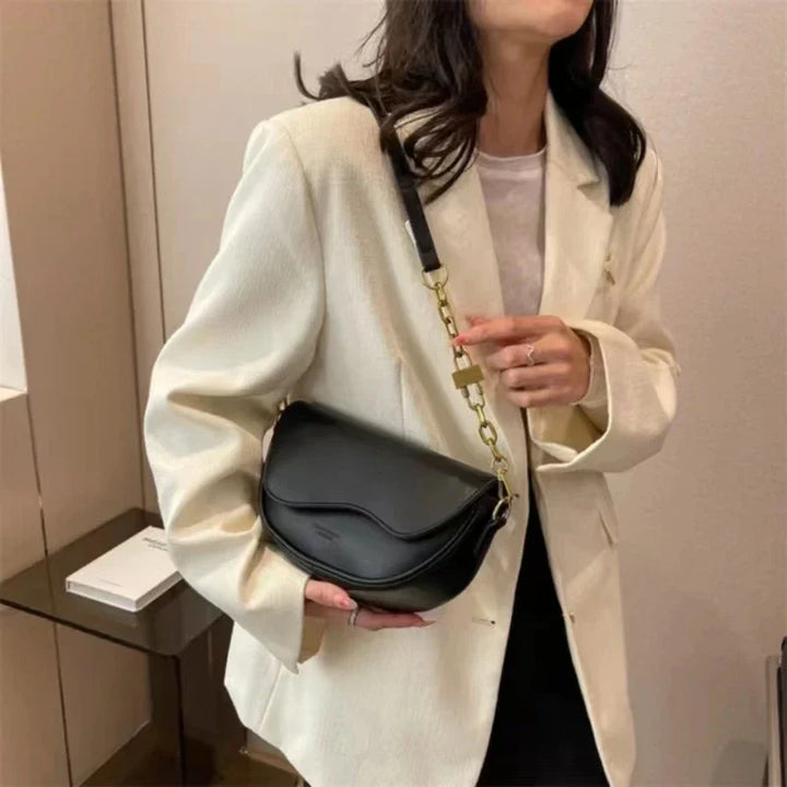 Lisslune | Women's Shoulder Bag Made of PU Leather with Wide Strap