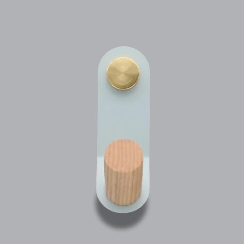 Lisslune | Scandinavian Pastel Wall Hook with Oak & Brass