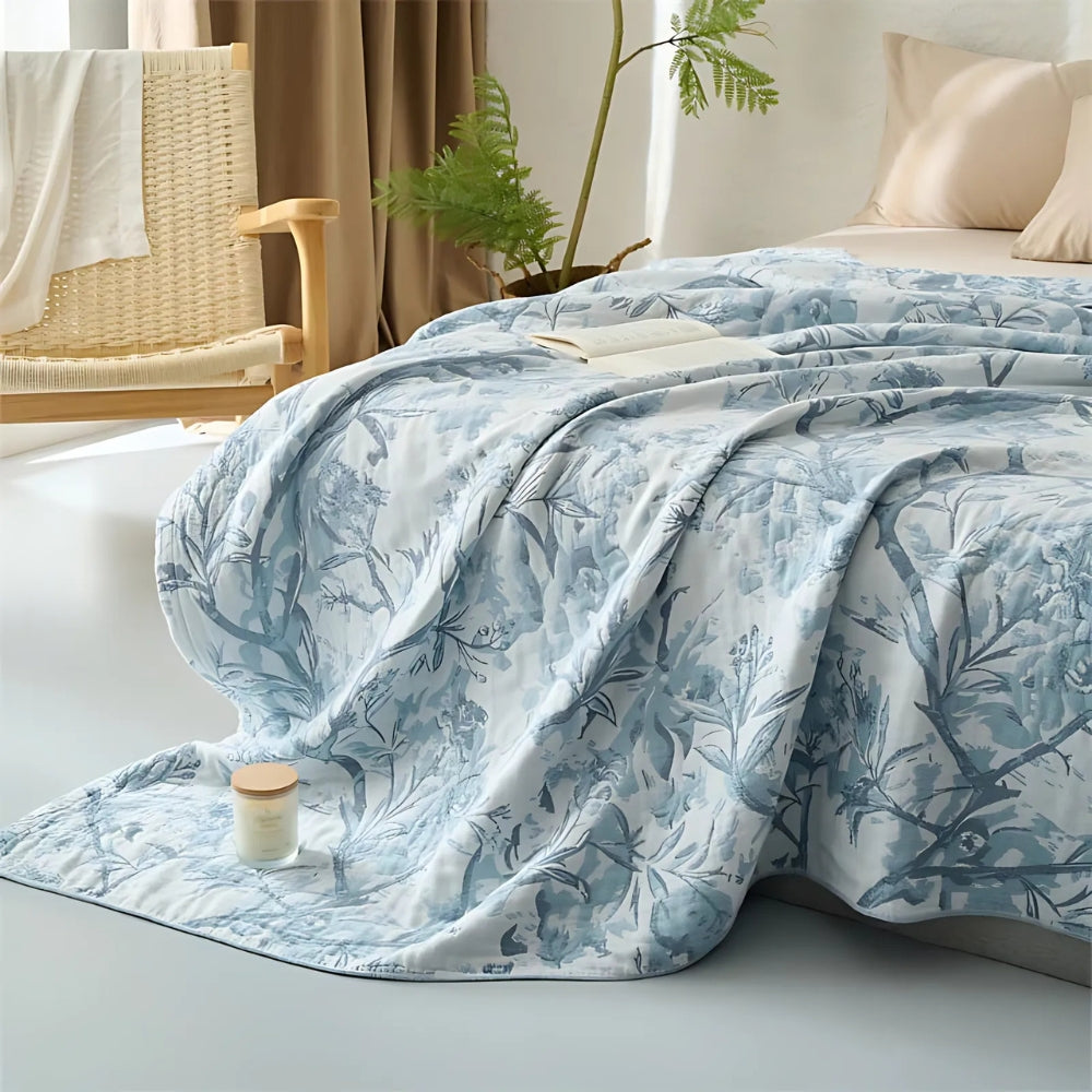 Lisslune | Mirel All-Season Cotton Floral Blanket
