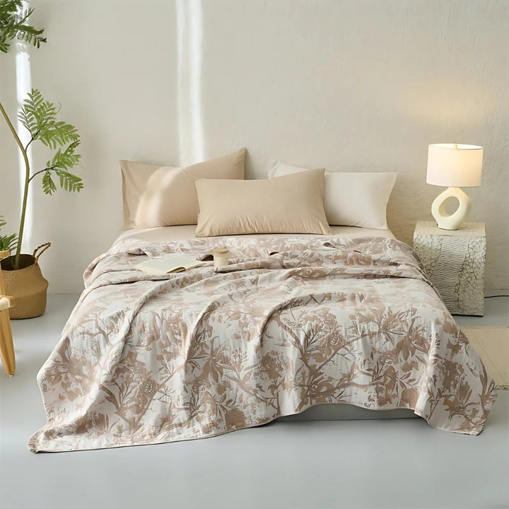 Lisslune | Mirel All-Season Cotton Floral Blanket