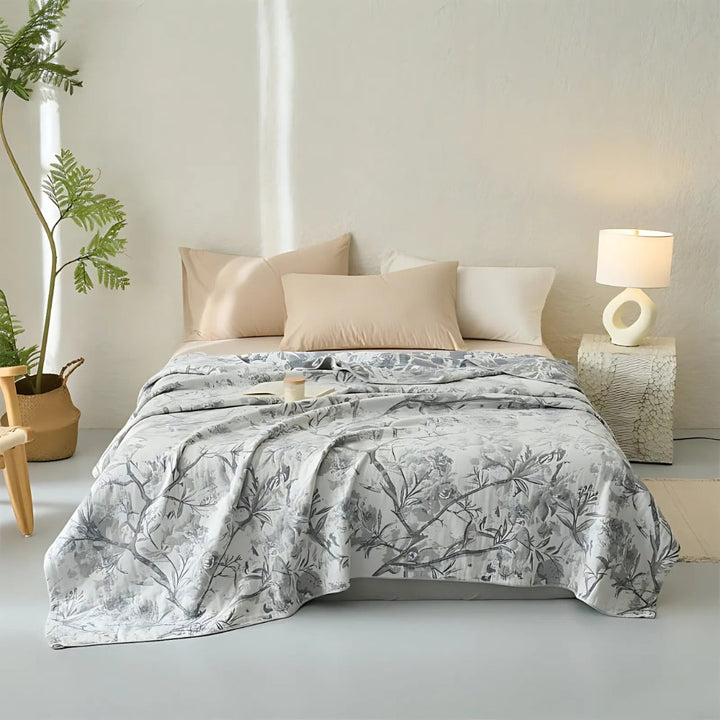 Lisslune | Mirel All-Season Cotton Floral Blanket