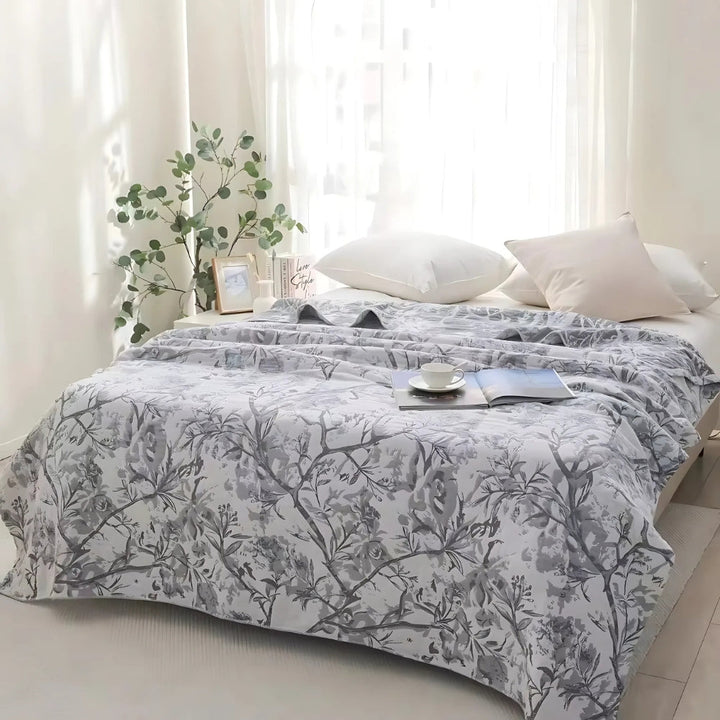 Lisslune | Mirel All-Season Cotton Floral Blanket