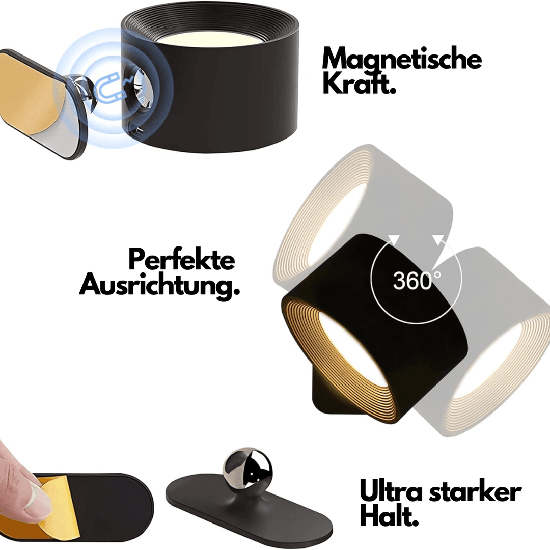 Lisslune | 360° wireless rechargeable wall light | Versatile LED lighting solution