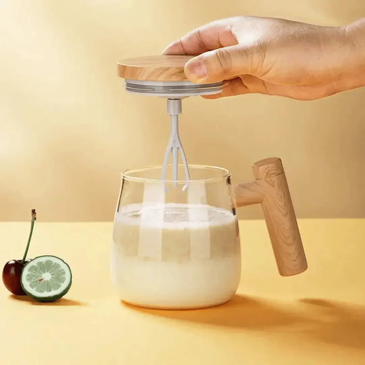 Lisslune | Intelligent Mug – Self-Stirring Cup with Wood Design