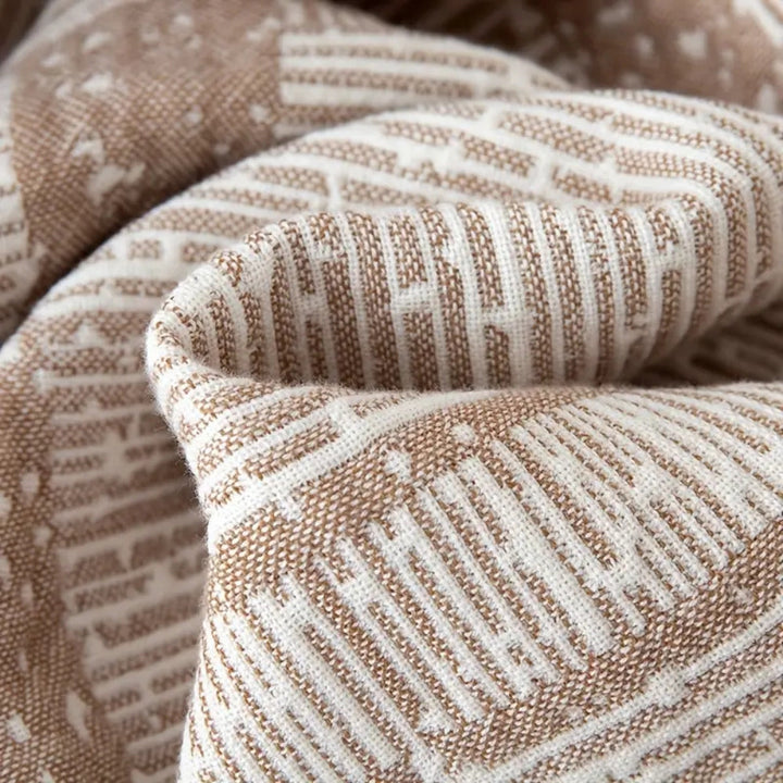 Lisslune | Mixed Tone Geometric Cotton Blanket