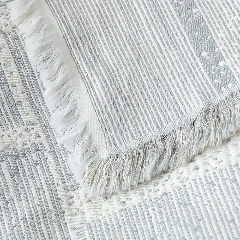 Lisslune | Mixed Tone Geometric Cotton Blanket