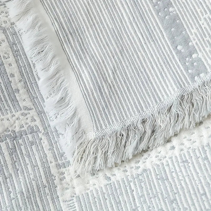 Lisslune | Mixed Tone Geometric Cotton Blanket