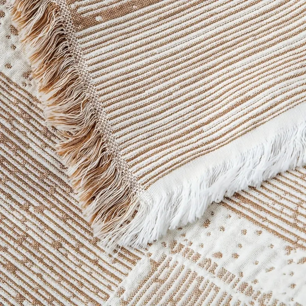 Lisslune | Mixed Tone Geometric Cotton Blanket