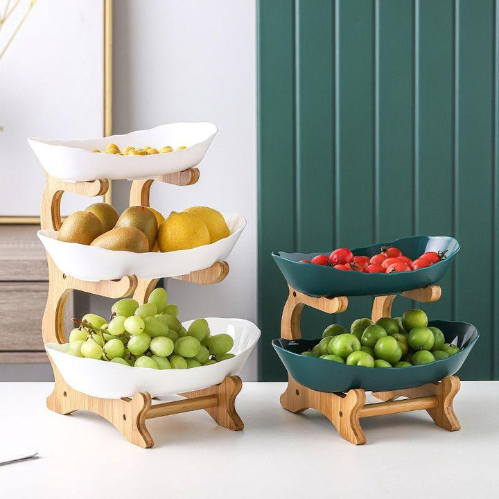 Lisslune | BambuNest – Modern Bamboo Fruit Basket with Removable Trays & Multi-Tier Design