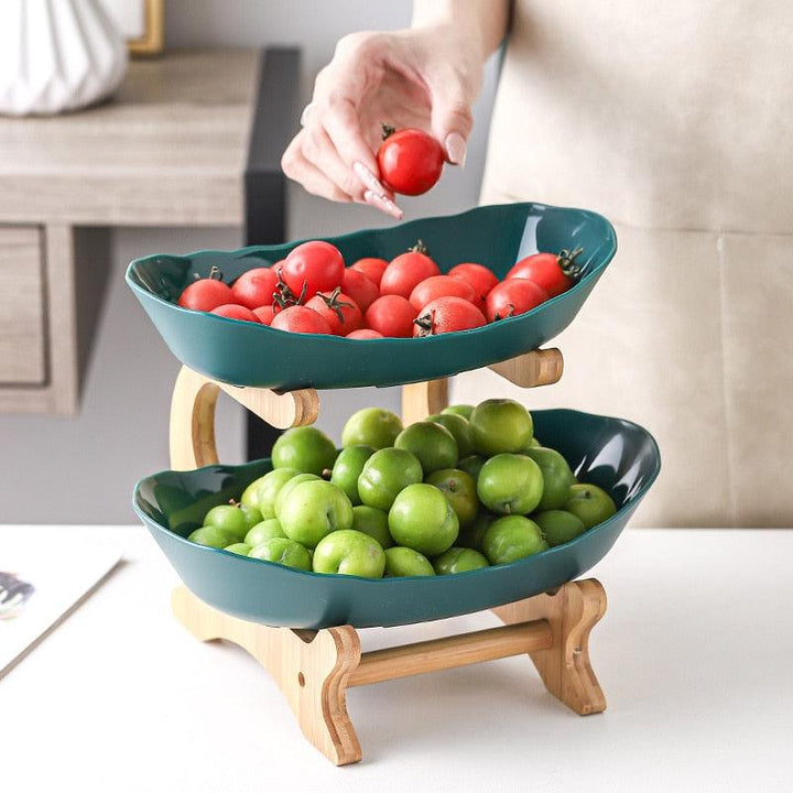 Lisslune | BambuNest – Modern Bamboo Fruit Basket with Removable Trays & Multi-Tier Design
