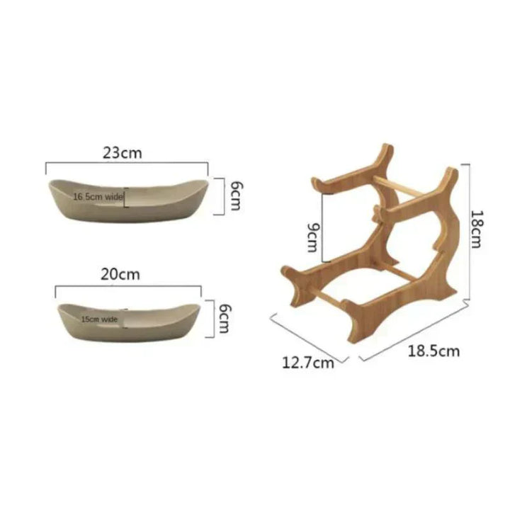Lisslune | BambuNest – Modern Bamboo Fruit Basket with Removable Trays & Multi-Tier Design