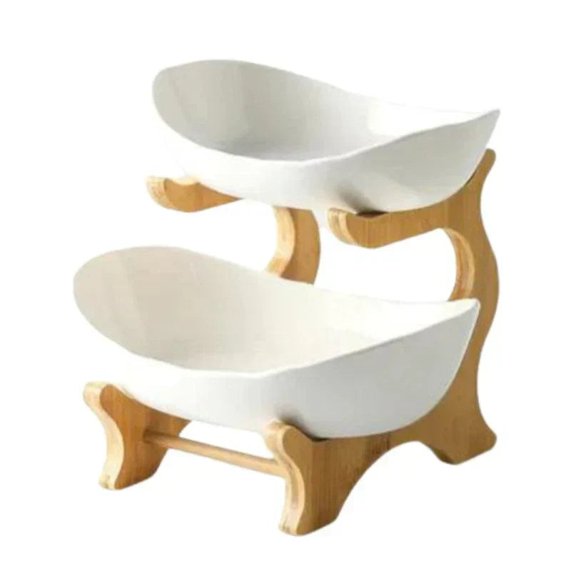 Lisslune | BambuNest – Modern Bamboo Fruit Basket with Removable Trays & Multi-Tier Design