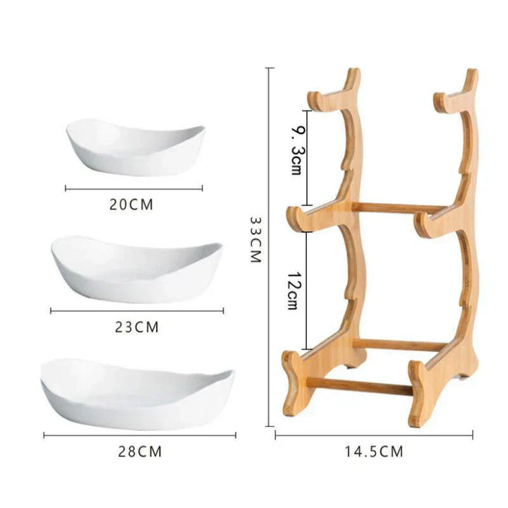 Lisslune | BambuNest – Modern Bamboo Fruit Basket with Removable Trays & Multi-Tier Design