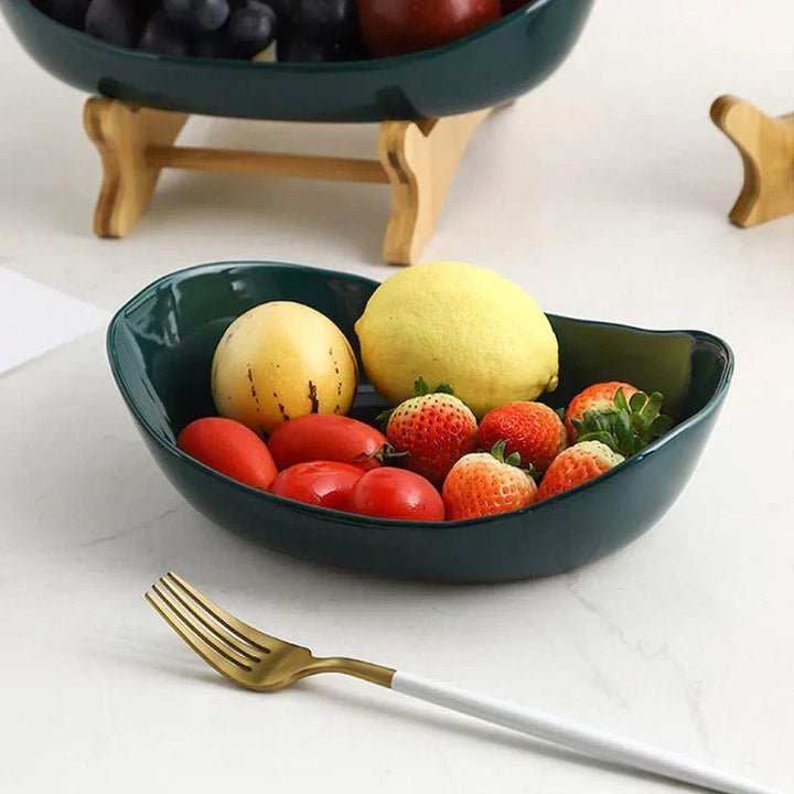 Lisslune | BambuNest – Modern Bamboo Fruit Basket with Removable Trays & Multi-Tier Design