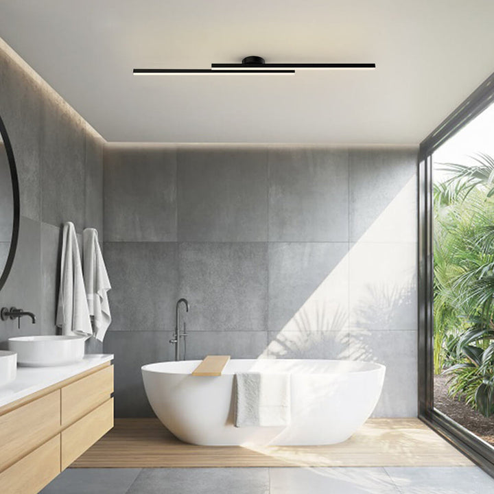 Lisslune | Modern Aluminium Semi Flush Mount LED Ceiling Light | Minimalist Design for Living Room. Bedroom & Hallway
