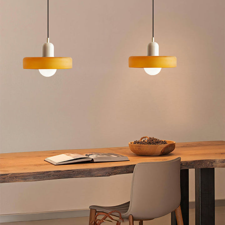 Lisslune | Scandi Bauhaus Pendant Light – Stylish Orange Ceiling Lamp for Contemporary Spaces