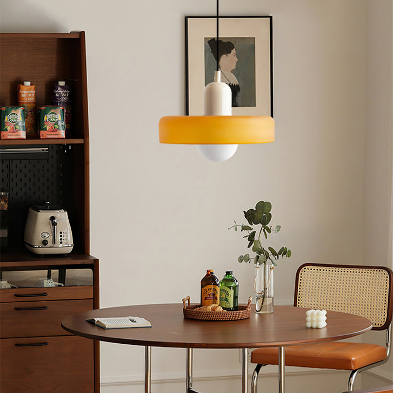 Lisslune | Coloured Glass Pendant Light – Elegant Bauhaus-Style Hanging Lamp for Living Room & Dining Area