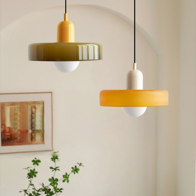 Lisslune | Coloured Glass Pendant Light – Elegant Bauhaus-Style Hanging Lamp for Living Room & Dining Area