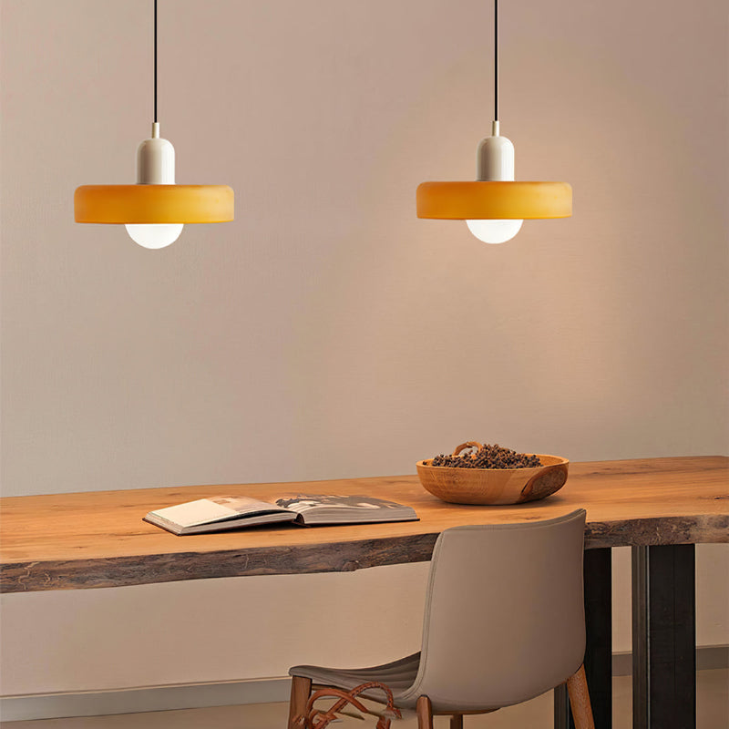 Lisslune | Coloured Glass Pendant Light – Elegant Bauhaus-Style Hanging Lamp for Living Room & Dining Area