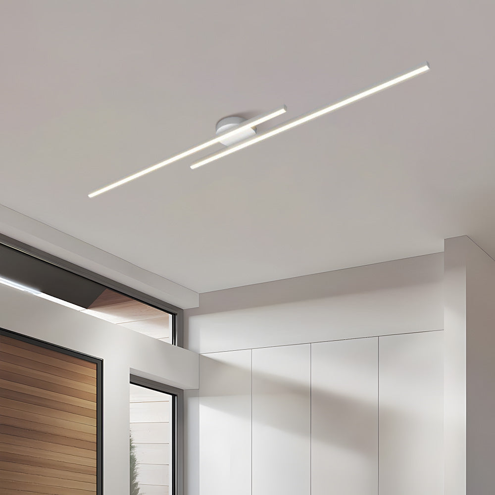 Lisslune | Modern Aluminium Semi Flush Mount LED Ceiling Light | Minimalist Design for Living Room. Bedroom & Hallway