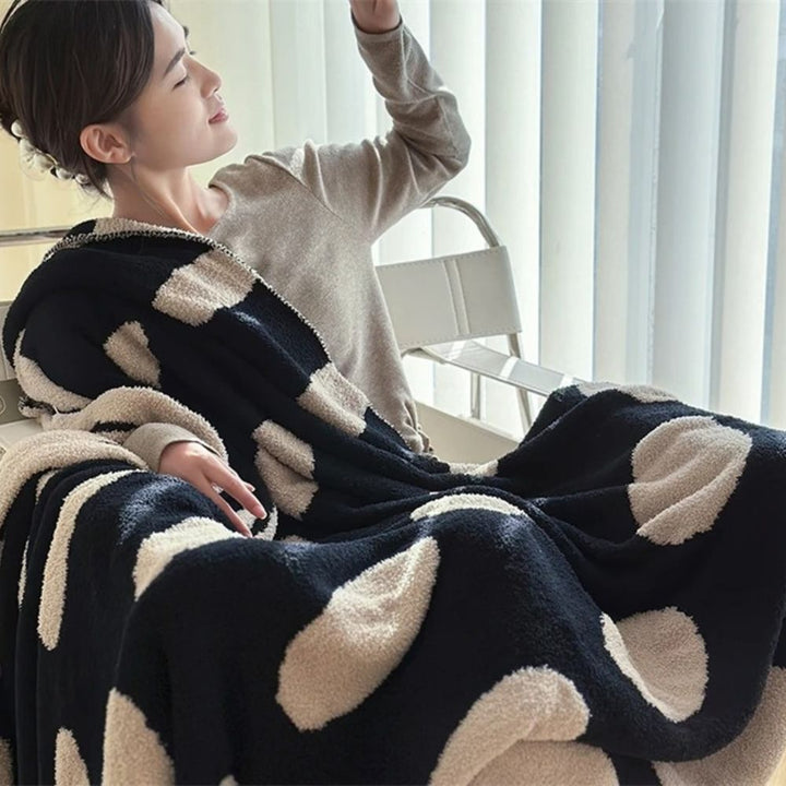 Lisslune | Modern Polka Dot Fleece Blanket