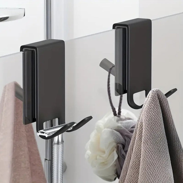 Lisslune | On Glass Stainless Shower Door Hooks