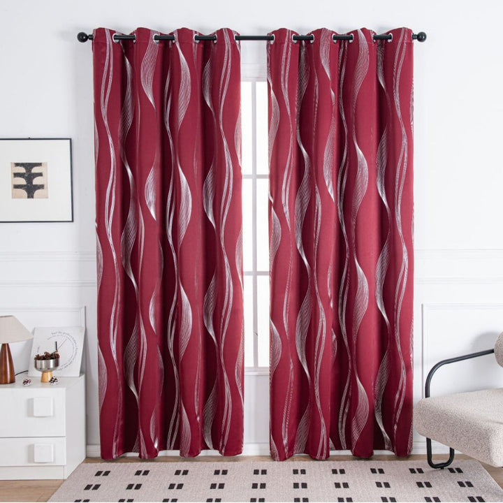 Lisslune | Modern Wave Pattern Blackout Curtain