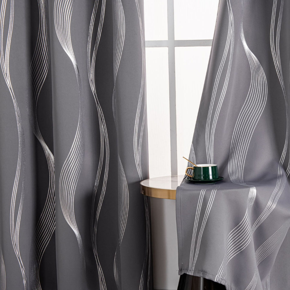 Lisslune | Modern Wave Pattern Blackout Curtain