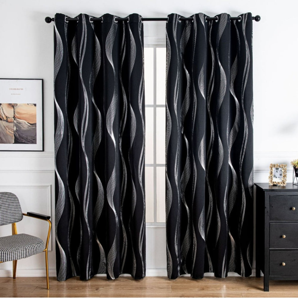 Lisslune | Modern Wave Pattern Blackout Curtain