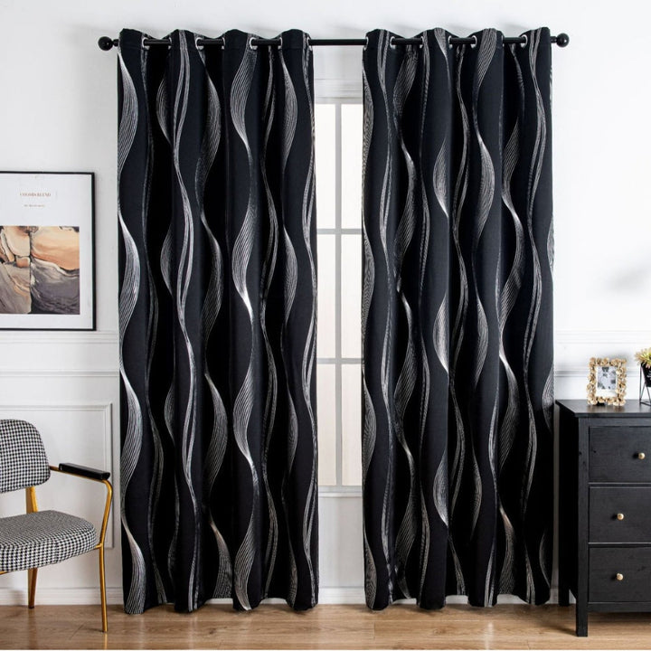 Lisslune | Modern Wave Pattern Blackout Curtain