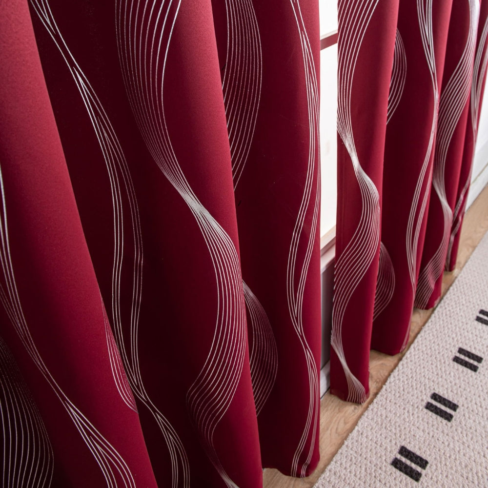 Lisslune | Modern Wave Pattern Blackout Curtain