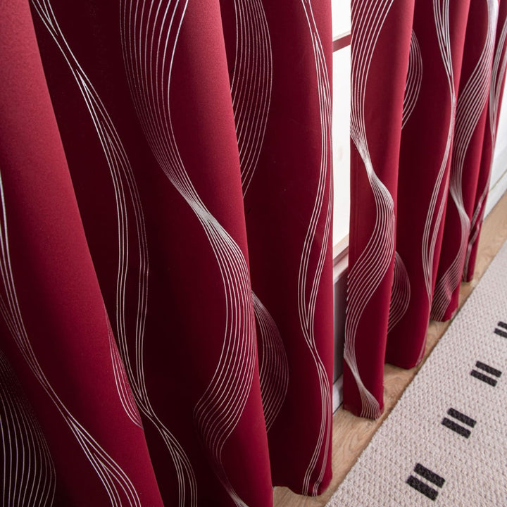 Lisslune | Modern Wave Pattern Blackout Curtain