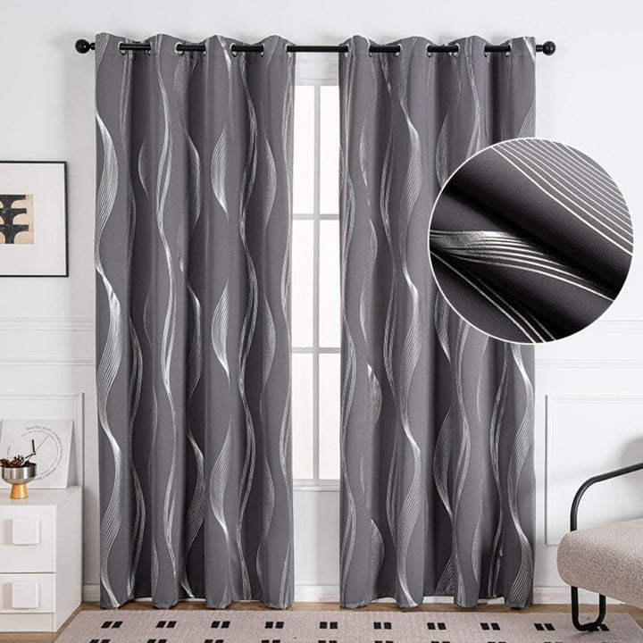 Lisslune | Modern Wave Pattern Blackout Curtain