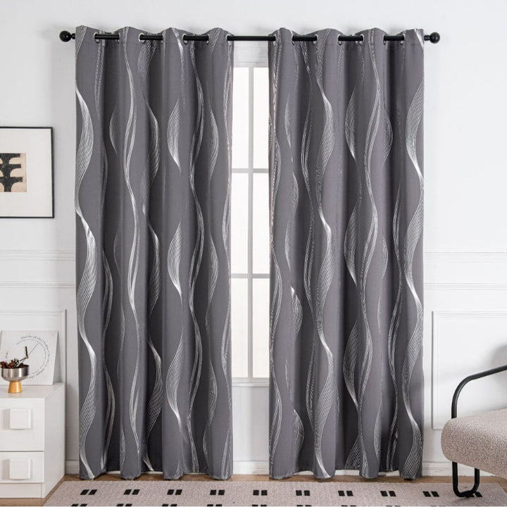 Lisslune | Modern Wave Pattern Blackout Curtain