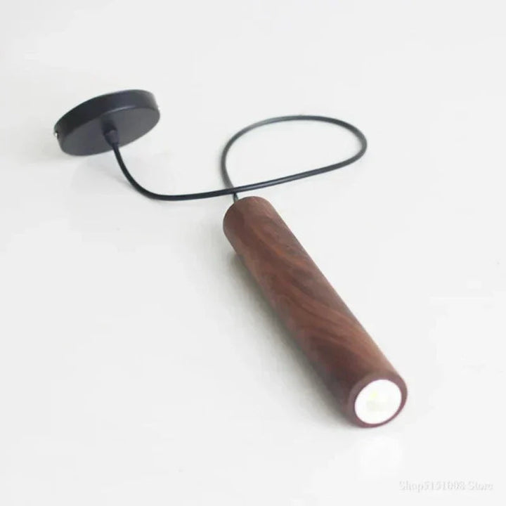 Lisslune | WalnutGlow – Modern hanging cylindrical pendant lights made of wood