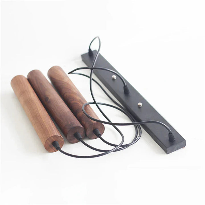 Lisslune | WalnutGlow – Modern hanging cylindrical pendant lights made of wood