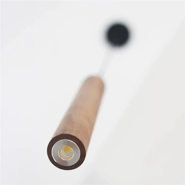 Lisslune | WalnutGlow – Modern hanging cylindrical pendant lights made of wood