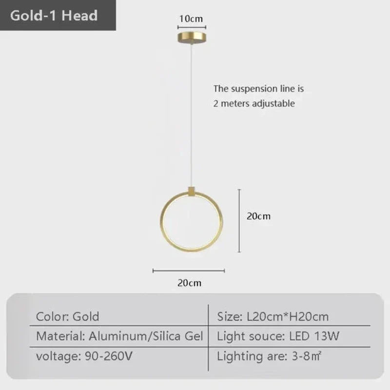 Lisslune | Elegant Double Ring Pendant Light | DuoGlow