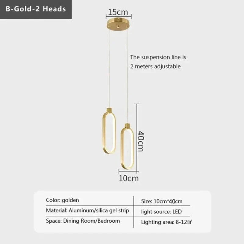 Lisslune | Elegant Double Ring Pendant Light | DuoGlow