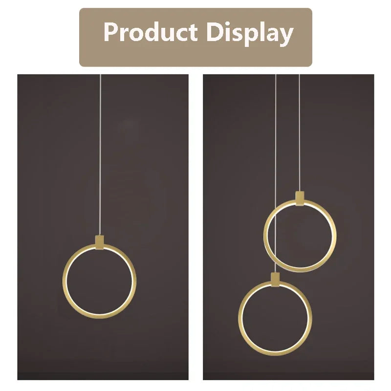 Lisslune | Elegant Double Ring Pendant Light | DuoGlow