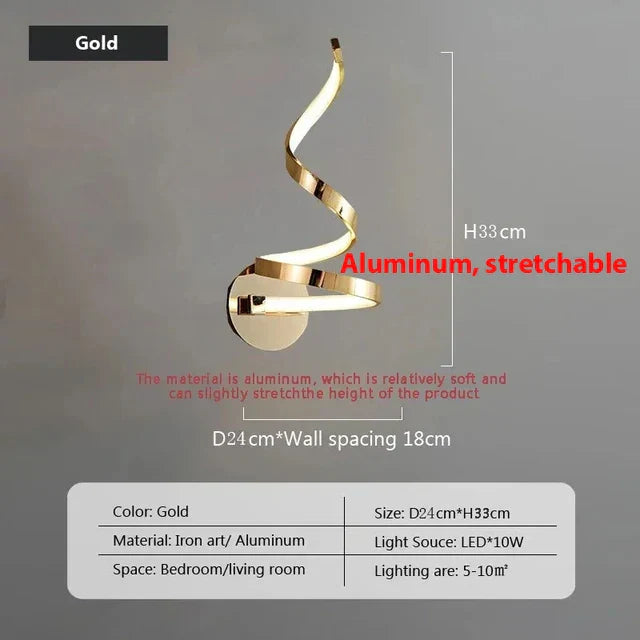 Lisslune | SpiralGlow - Spiral LED Wall Lights