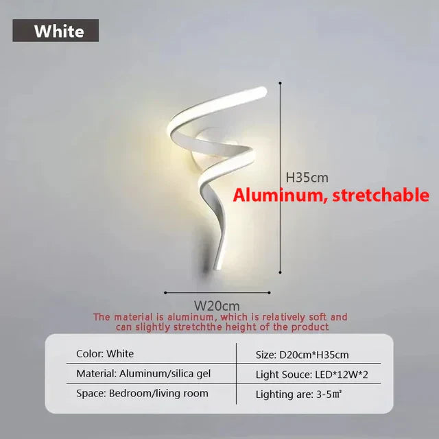 Lisslune | SpiralGlow - Spiral LED Wall Lights