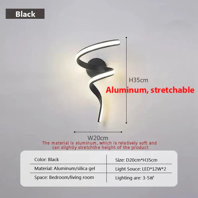 Lisslune | SpiralGlow - Spiral LED Wall Lights