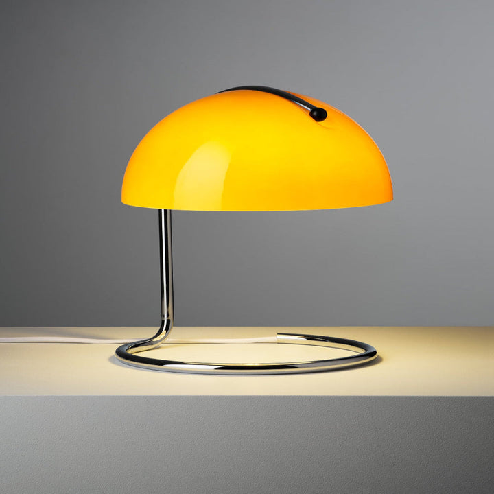 Lisslune | Mid-Century Modern Desk Lamp – Retro Orange Dome Design with USB Power