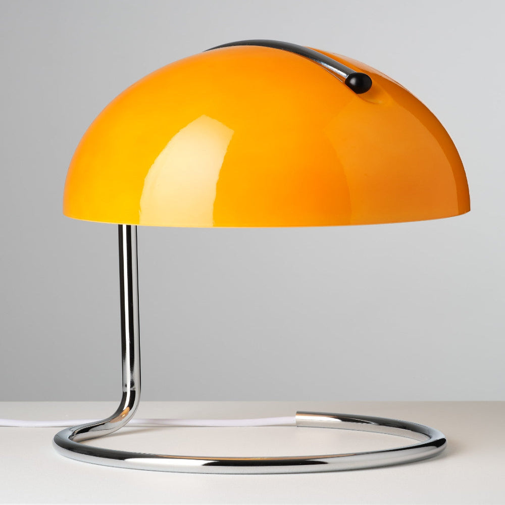 Lisslune | Mid-Century Modern Desk Lamp – Retro Orange Dome Design with USB Power