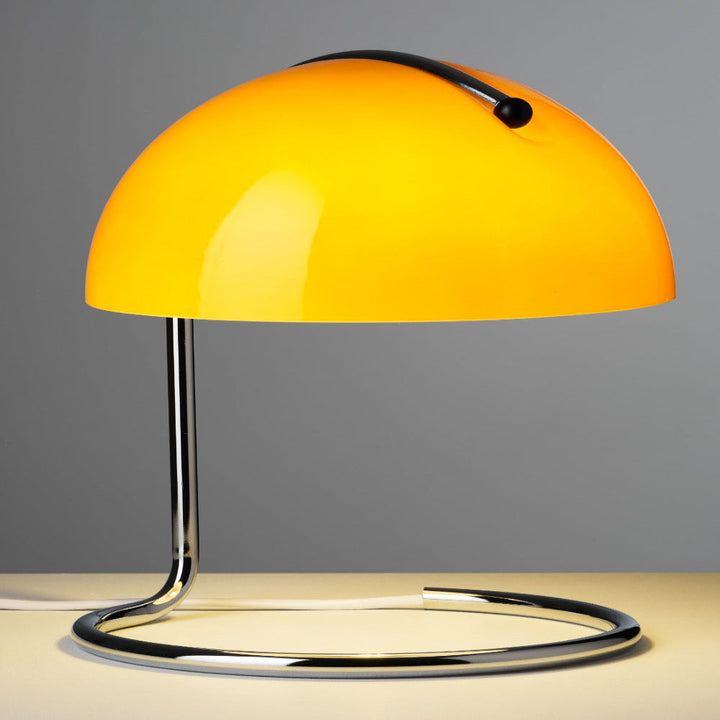 Lisslune | Mid-Century Modern Desk Lamp – Retro Orange Dome Design with USB Power